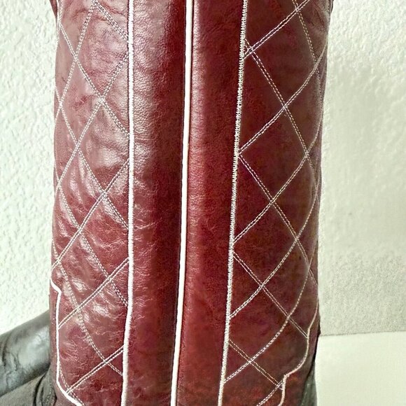 Rod Patrick Mens Cowboy Boots 15AA Mocha Bison Brown Leather Western Square Toe - Picture 6 of 13